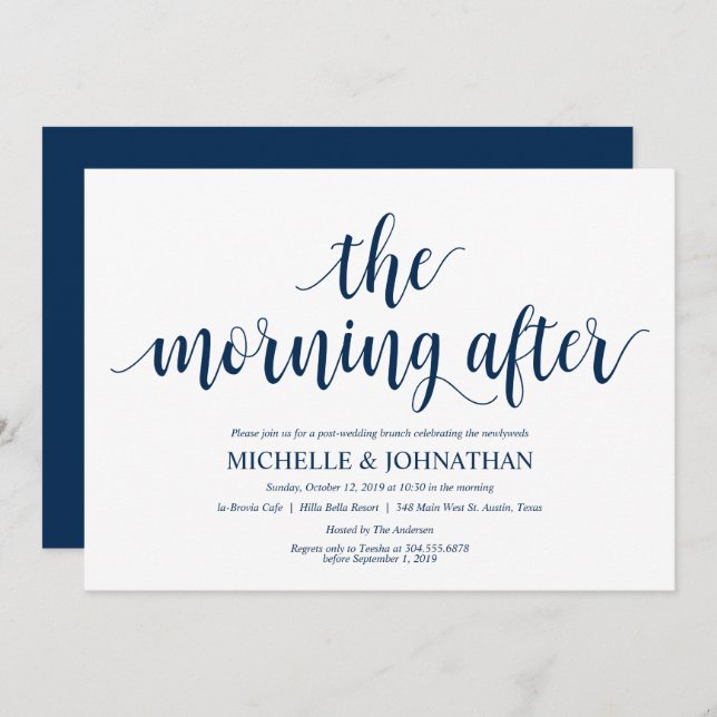 Rustic Post Mariage Brunch Invitation Card (Devant / Derrière)