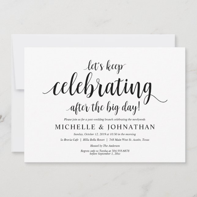 Rustic Post Mariage Brunch Invitation Card (Devant)