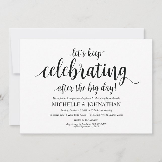 Rustic Post Mariage Brunch Invitation Card (Devant)