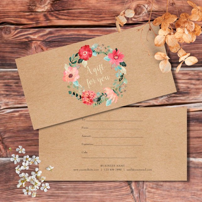 Rustic Pretty Floral Garland Gift Certificate (Créateur téléchargé)