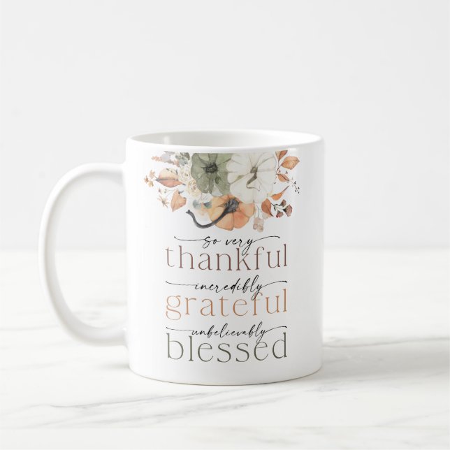 Rustic Pumpkins Thanksgiving Dinner Mug (Gauche)