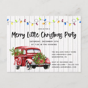 Rustic Red Truck & Lights Invitation de la fête de