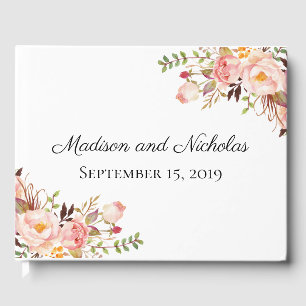 Rustic Rose Floral Mariage Livre d'invité