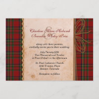 Rustic Royal Stewart Plaid Faire-part de mariage