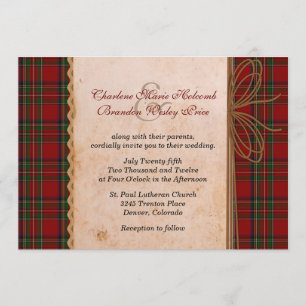 Rustic Royal Stewart Plaid Faire-part de mariage
