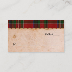 Rustic Royal Stewart Plaid Mariage Cartes de Place