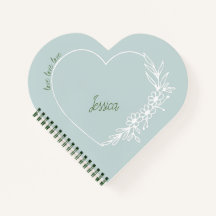 Rustic Sage Heart journal carnet livre de poésie