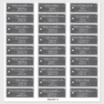 Rustic Scrapbook Black Tags Étiquette de adresse i<br><div class="desc">Entrez les noms et l'adresse de vos invités pour créer des étiquettes de courrier personnalisés pour envoyer des invitations. Ces autocollants étiquette de adresse avec des étiquettes noires avec un style rustique et des lettres blanches dans un style amusant, écrit à la main avec les noms de vos invités en...</div>