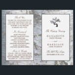 Rustic Silver Birch Tree Programme de mariage<br><div class="desc">Ces programmes bi-plis sont parfaits pour tout couple qui planifie un mariage rustique élégant. Le design est réalisé par un bonsaï sur un arrière - plan rustique à effet de bouleau. Le design simple peut être personnalisé pour convenir à votre événement spécial et sera la commande parfaite de service pour...</div>