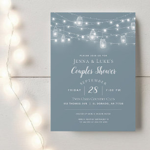 Rustic String Lights Couples Douche Invitation