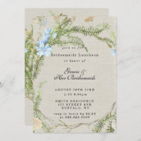 Rustic Summer Fern Bridesmaids Luncheon Invitation