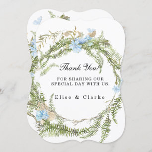 Rustic Summer Fern Wreath Mariage Merci Cartes