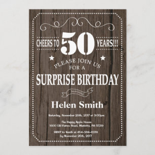 Rustic Surprise 50e anniversaire Invitation