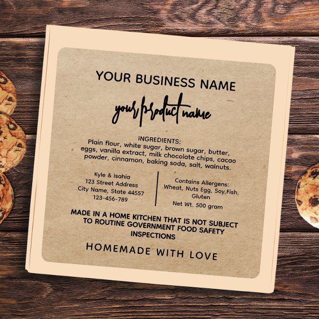 Rustic Texas Cottage Law étiquette alimentaire aut (Créateur téléchargé)