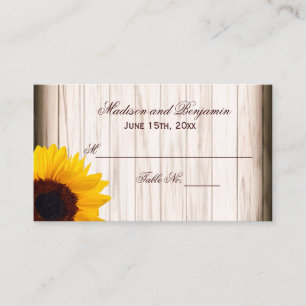 Rustic Tournesol Mariage Cartes de Place