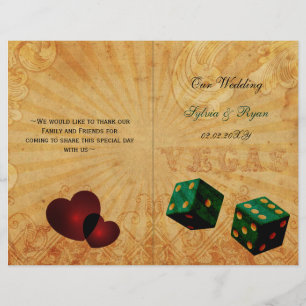 Rustic Vegas Emerald Green programme de mariage pl