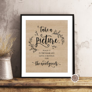 Rustic Vines Mariage Livre d'or photo Signal