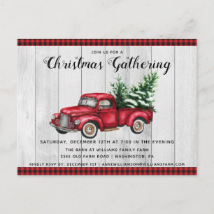 Rustic Vintage Truck Fête de Noël Invitation