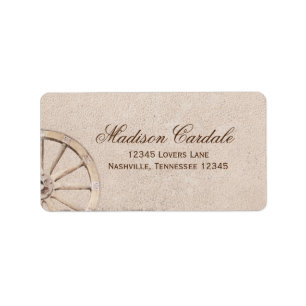 Rustic Wagon Wheel Longhorn Mariage Étiquettes de