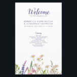Rustic Watercolor Fleur sauvage Wedding Programme<br><div class="desc">Ce programme de cérémonie de Mariage présente une élégante illustration de fleur sauvage d'aquarelle avec un texte de couleur violet. Une police de script est utilisée avec une police moderne minimale. Ce morceau est prêt pour vous à customiser avec les détails de votre journée spéciale. Faisant partie d'une gamme toujours...</div>