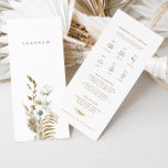 Rustic Watercolor Jour de mariage Timeline & Détai<br><div class="desc">Le design présente un délicat bouquet de verdure aquarelle et de fleurs, chardon, marguerite, fougère bleu poussiéreuse et gazon de pampas séché. Conçu pour coordonner avec pour la collection de Faire-part de mariage "VERONICA". Pour modifier les détails, cliquez sur "Personnaliser". Pour déplacer le texte ou modifier la taille, la police...</div>
