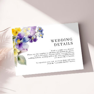 Rustic Watercolor Mariage Détails Carte de boîtier