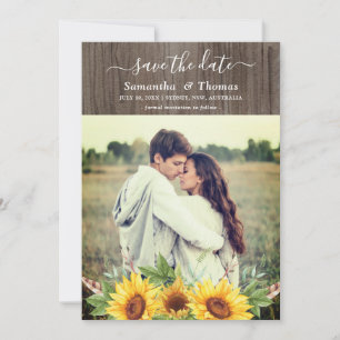 Rustic Watercolor Sunflower Mariage Enregistrer la