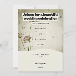Rustic Wedding Invitation – Customizable Details