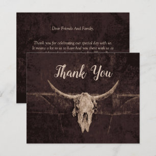 Rustic Western Brown Bull Skull Budget Mariage