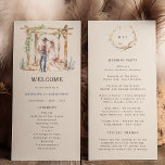 Rustic Western Ranch Programme de mariage<br><div class="desc">Ce programme de mariage est le mélange parfait du charme du ranch occidental et de l'élégance boho,  créant une introduction accueillante et mémorable à votre journée spéciale. L'illustration du couple ajoute une touche unique et chaleureuse dont les clients se souviendront sûrement.</div>