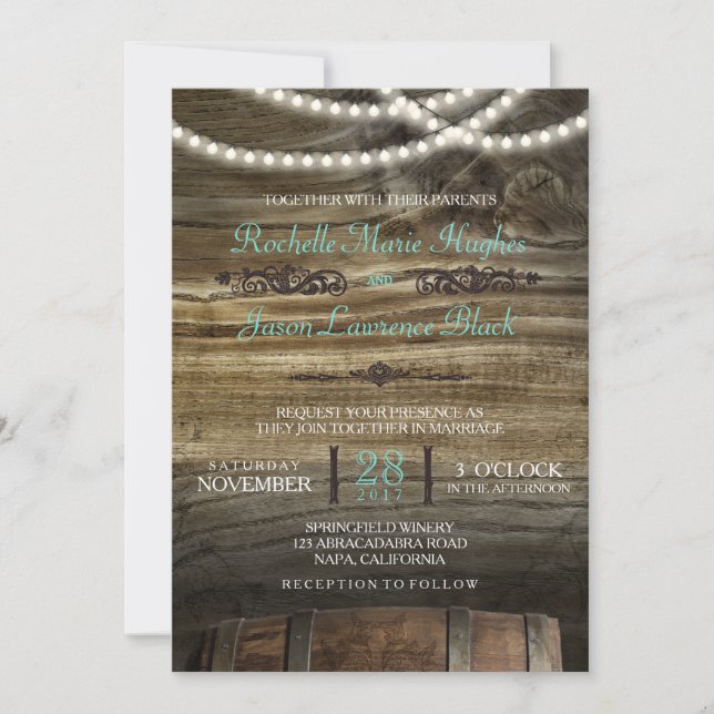 Rustic Winery Faire-part de mariage (Devant)