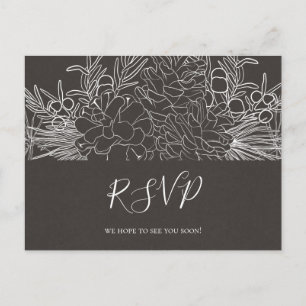 Rustic Winter Chanson Demande RSVP Carte Postale