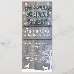 Rustic Winter Wonderland Invitation d'anniversaire