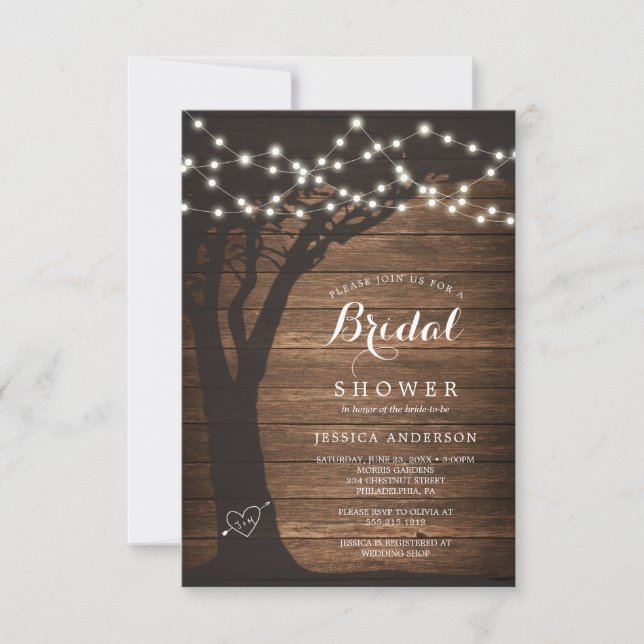 Rustic Wood Country Bridal Show Invitation (Devant)