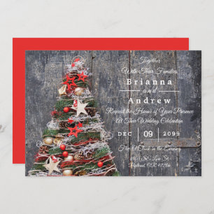 Rustic Wood Country Christmas Tree Stars Mariage