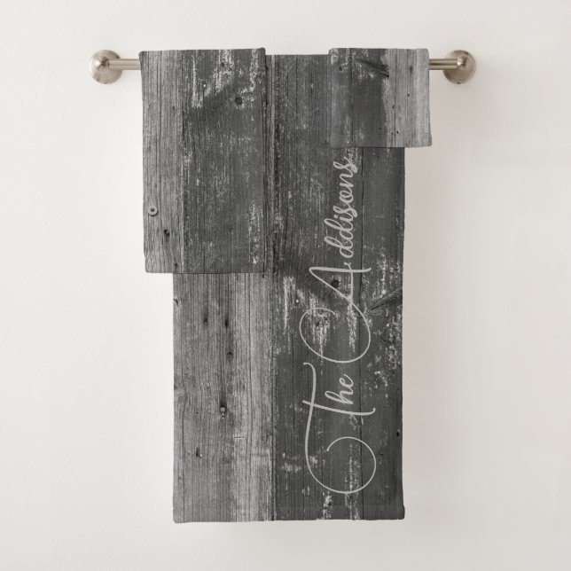 Rustic Wood Customisé Nom de famille Ensemble de s (En situation)
