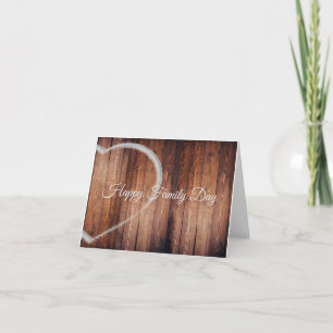 Rustic Wood Famille Jour Coeur Blank