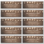 Rustic Wood Grange Mariage Nom d'hôte Étiquette de<br><div class="desc">Pays rustique Chaîne bois clair arrière - plan étiquettes de adresse invités mariages. Veuillez me contacter pour toute aide sur la personnalisation ou si vous avez besoin d'un autre produit avec ce design.</div>
