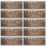 Rustic Wood Grange Mariage Nom d'hôte Étiquette de<br><div class="desc">Pays rustique Chaîne bois clair arrière - plan individuel mariage étiquettes de adresse invités individuels. Veuillez me contacter pour toute aide sur la personnalisation ou si vous avez besoin d'un autre produit avec ce design.</div>