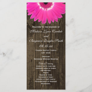 Rustic Wood Hot rose Gerber Daisy Programmes de ma