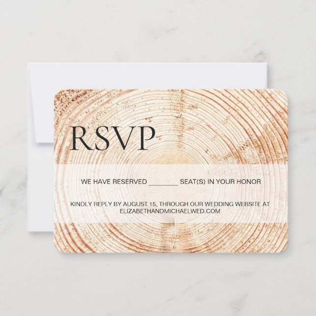 Rustic Wood RSVP réservé Siège code QR site web (Devant)