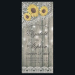 Rustic Wood Sunflower Élégant programme de mariage<br><div class="desc">Programme de Mariage Cartes en rack Modèles - Bois rustique Fleurs de soleil Vintage et dentelle élégante. Un Design Parfait Pour Votre Grand Jour ! Tous Les Style De Texte,  Couleurs,  Tailles Peuvent Être Modifiés En Fonction De Vos Besoins.</div>