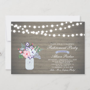 Rustic Wood Surprise Retraite Party Invitation