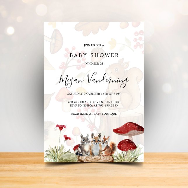 Rustic Woodland Forest Baby Shower Invitation (Créateur téléchargé)