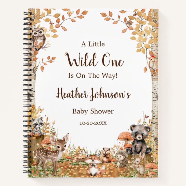Rustic Woodland Forest Baby shower Livre d'invité (Devant)