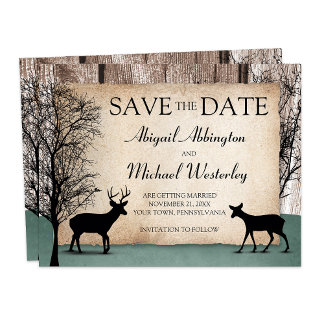 Rustic Woodsy Deer Enregistrer les cartes de dates