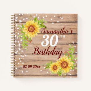 Rustique 30e anniversaire Floral Sunflower Livre d