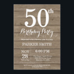 Rustique 50e anniversaire Invitation<br><div class="desc">Rustic 50th Birthday Invitation. Arrière - plan rustique en bois. Anniversaire vintage du Retro. Anniversaire adulte. Hommes ou Femmes Anniversaire Invitation. 13ème 15ème 16ème 18ème 20ème 21ème 30ème 40ème 50ème 60ème 70ème 80ème 90ème 100ème, Tout âge. Pour plus de personnalisation, cliquez sur le bouton "Customiser" et utilisez notre outil de...</div>
