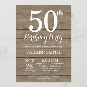 Rustique 50e anniversaire Invitation