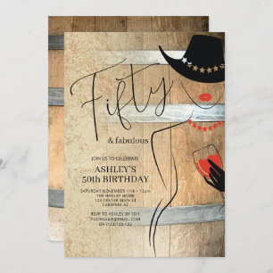 Rustique 50e anniversaire Invitation pour les femm